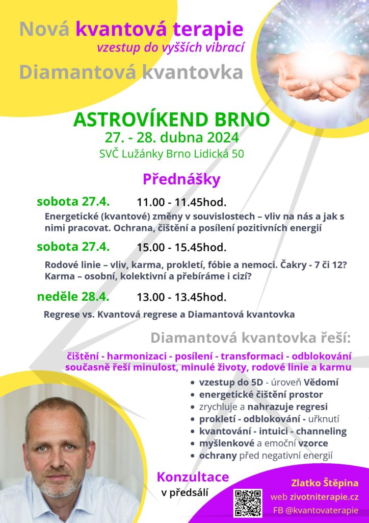 Zlatko Štěpina: Nová kvantová terapie. Astrovíkend Brno 27.–28. dubna 2024.